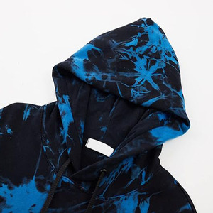 Sudadera con capucha de diseño bordado de mármol oscuro personalizado para hombre 100% algodón de manga larga ropa de calle Sudadera con capucha de contraste de otoño - Product Image 4