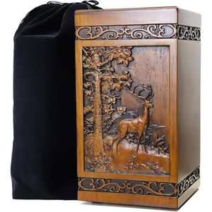 Luxury Handmade Wooden Human Urn For Ashes Unique Human Urn <b>Memorial</b> Cremation <b>Box</b> With Premium Craftsmanship For Loved Ones Use - Product Image 3