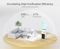 Filtres multifonctionnels Hepa 5500ml Grande pièce Purificateur d'air pour toute la maison Humidificateur