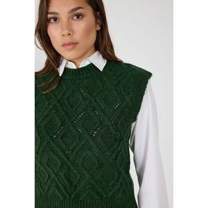 Suéter de Punto sin Mangas con Patrón Geométrico Informal, 100% Acrílico - Product Image 3