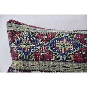 Multicolor bohemio 18x18 lana Kantha almohada Vintage bordado Floral estampado tejido Patchwork cojín decorativo 12x48 pulgadas - Product Image 2