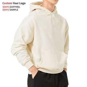 Sudadera con capucha corta de alta calidad, corte holgado y extragrande, de forro polar, deportiva, bordada, cortavientos y ecológica. - Product Image 3