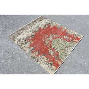 Tapis Kilim vert rouge classique 4.5x5.1 pieds laine grande surface motif abstrait turc 10mm épaisseur ensembles de tapis de support en Latex - Product Image 2