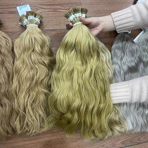 Extensions de cheveux humains en kératine I-tip, lisses naturelles, couleur vietnamienne, prix de gros, prêtes à être expédiées de l'usine - Product Image 1