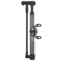 120 PSI Aluminum Alloy Mini Floor Pump Dual Valve Tire Inflator with L-Handle Bicycle Air Pump with Bracket for MTB Road Cycling