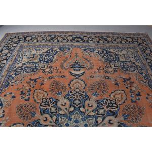 Alfombra Turca Vintage, Alfombra de 0.8x12.6 pies, Alfombra Oriental Azul y Naranja - Product Image 4