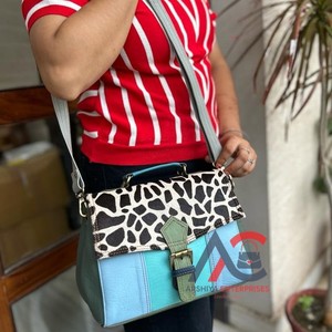 Western Stylish Multi Recycled Animal Print Fur Leather <b>Sling</b> <b>Bag</b> High Quality Leather Handbag Colorful <b>Women</b> Side <b>Sling</b> <b>Bags</b> - Product Image 1
