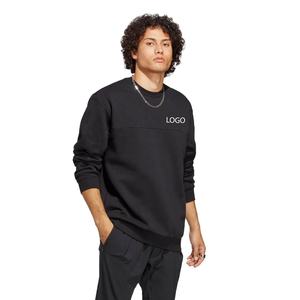 <b>Mens</b> <b>Black</b> Crewneck <b>Sweatshirt</b> Custom Logo Heavyweight Long Sleeve Pullover Crew Neck Casual Streetwear OEM ODM Wholesale - Product Image 1
