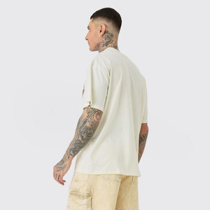 Camiseta de lavado ácido personalizada de alta calidad para hombre, cuello redondo Vintage, manga Regular, secado rápido, transpirable, ecológico, 100% algodón - Product Image 2