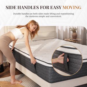 Colchón de Espuma con Sistema Híbrido de Muelles Ensacados y Estructura de Espuma, Transpirable, Duradero, con Soporte, 30 cm de Grosor, Funda de Algodón, para Hotel - Product Image 3