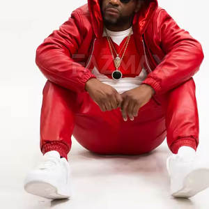 Survêtement en cuir pour hommes de couleur personnalisée Vêtements décontractés pour hommes Survêtement en cuir de mode pour hommes fabriqué par les fabricants OEM - Product Image 2