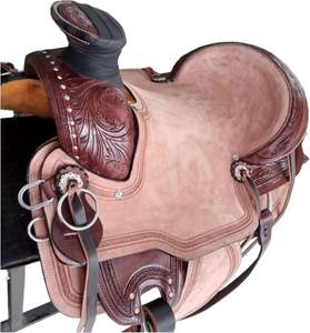 Selle Western en cuir véritable de qualité supérieure pour l'équitation et les courses de barils - Product Image 2