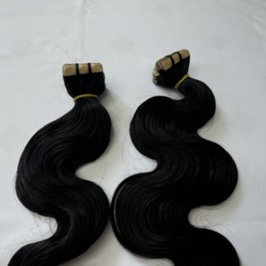 Donneur unique 100% extensions de cheveux de bande de vague corporelle brute double cuticule dessinée alignée ruban de cheveux vierges - Product Image 3