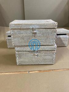 Panier de rangement en rotin tissé à la main du Vietnam avec couvercle boîte de rangement en osier pour la décoration de salle de bain de cuisine de bureau à domicile - Product Image 5