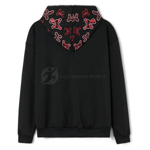 2023 femmes personnalisé surdimensionné pull à capuche manches longues grande taille en gros doublé 100% coton polaire strass décor hiver - Product Image 2