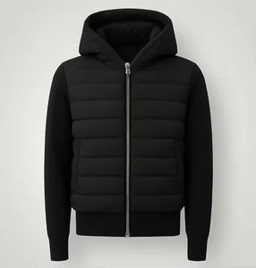 Chaqueta Híbrida con Capucha y Cremallera para Hombre, Corte Ajustado, para Primavera y Otoño, Cálida, con Relleno de Plumón en la Parte Delantera y Lana en la Parte Trasera - Product Image 1