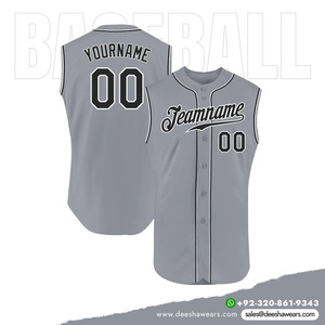 Maillots sans manches à boutons complets de baseball personnalisés OEM uniformes pour sports d'équipe tissu polyester à séchage rapide par Deesha Wears fabricant - Product Image 2