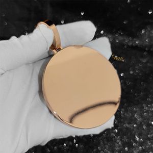 Collar llamativo de Hip Hop para hombre, impresionante colgante de medallón redondo de diamante cultivado en laboratorio de oro sólido de 10K, joyería personalizada completamente helada - Product Image 4