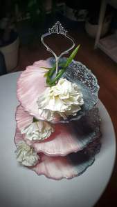 HANDMADE DIY 3 Tier Round Shape Fruit Tray <b>Resin</b> <b>Mold</b> Customized Size Colorful Tea Tray Table for Home Decor - Product Image 5