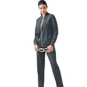 Veste d'échauffement d'allaitement athlétique mince pour femmes uniforme médical décontracté avec gommage extensible à glissière pour une utilisation à l'hôpital - Product Image 4