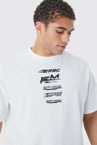 T-shirt blanc personnalisé imprimé de grande taille avec badge en caoutchouc Nouveautés T-Shirts personnalisés de haute qualité T-shirts pour hommes de grande taille - Product Image 2