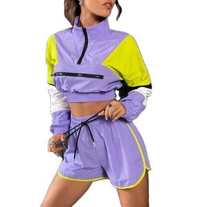 Venta al por mayor 2025: Chándales deportivos cortavientos 100% nailon para mujer, con cremallera, ajuste regular, tallas grandes, resistentes al viento, ecológicos y transpirables. - Product Image 5