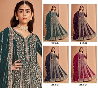 Belle Georgette brodée longue robe de Style Anarkali pantalon Dupatta ensemble indien pakistanais vêtements pour les fêtes de mariage adulte