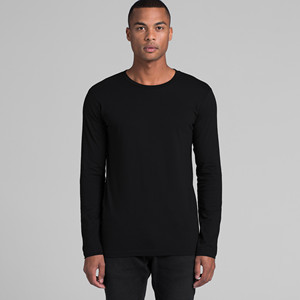 Men's Long Sleeve Summer T-Shirt with Crew Neck Slim-Regular Fit & Mid <b>Weight</b> Pure Cotton Custom Logo <b>Blank</b> Design Jersey Fabric - Product Image 5