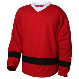 Camiseta de Hockey sobre Hielo Personalizada para Hombre, Manga Larga, Cuello en V, Material Ligero de Secado Rápido - Product Image 1