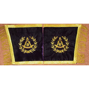 Menottes maçonniques personnalisées avec tresse en argent Gantelets d'officiers artisanaux Manchettes en gros Regalia Ronpex - Product Image 1