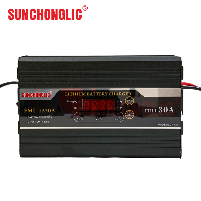 Smart Digital Display 12V Lithium Battery Charger with 250V Input Battery Accessories