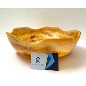 Bol à dessert en résine de style occidental, vaisselle pour la maison, l'hôtel et le restaurant, bol à salade unique en résine tourbillonnée, bols à fruits en résine faits à la main - Product Image 1