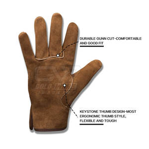 Gants en cuir souple de protection des mains avec doigts Gants en cuir respirants pour hommes - Product Image 2
