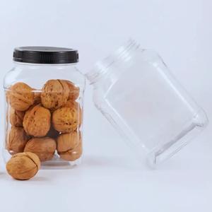 Venta al por mayor de alta calidad 1000ml Pavico Square PET tarro de comida de plástico para almacenar alimentos secos frutos secos dulces alimentos enlatados - Product Image 5