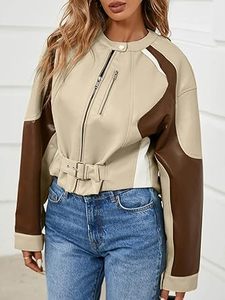 Veste en similicuir souple pour femme, style streetwear tendance, de haute qualité, respirante, coupe confortable, logo frontal, hiver, couleur unie - Product Image 4