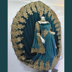 2024 Style Unique dames Afghani robe longue tenue décontractée en velours avec patch brodé et bouton Design femmes WS INTERNATIONAL - Product Image 6