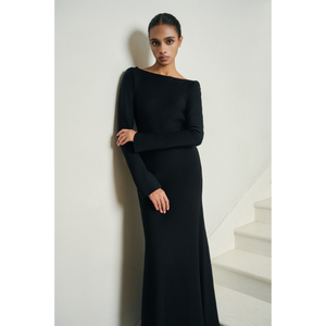 Vestidos antiarrugas para mujer de manga larga Mollya sin espalda vestido drapeado 77% acetato 23% poliéster conjuntos de 2 piezas mujeres Whiteant - Product Image 1