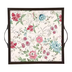 Bandeja grande cuadrada para servir, decoración de mesa (cuadrada de 12 pulgadas), bandejas de uso disponibles al mejor precio, bandeja de madera para servir - Product Image 5