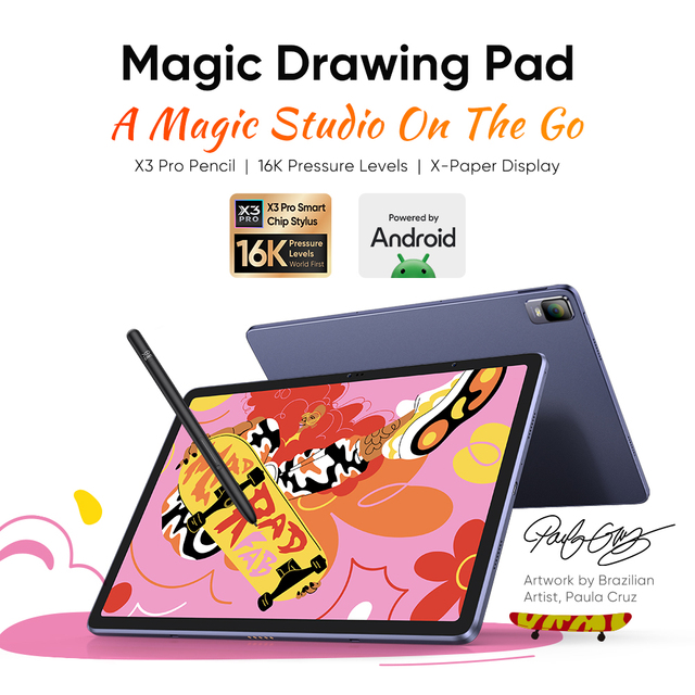 XPPen Magic Drawing Pad 12.2 Inch Tablet Android 8GB/256GB 8000mAh with X3 Pro Pencil (16K Pressure/No Charging) Graphics Tablet