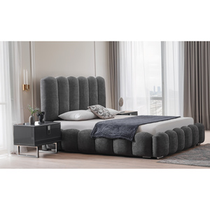 Ensemble de lit Ellipse Athome moderne et contemporain de style européen, 180x200 cm, en tissu gris, rembourré, meubles de chambre à coucher, cadre en métal, Turquie - Product Image 2