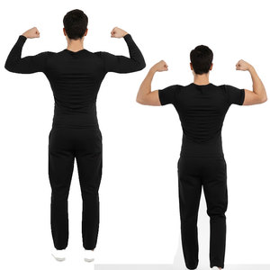 Trending Men's Gym Shirt Cotton/Spandex Compression Shirt <b>100</b>% <b>Polyester</b> Breathable and Quickdry Fabric - Product Image 2