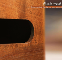 Boîte de rangement polyvalente en bois d'acacia organisateur de table de chevet de bureau avec couvercle de boîte à mouchoirs salle de bain bureau maison support décoratif