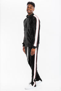 Latest Fashion Design Tracksuit for Men High Quality Streetwear Tracksuit <b>100</b>% <b>Nylon</b> Velvet Customized Tracksuit for Men - Product Image 6