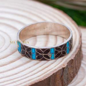 Vintage Cloisonné Anneau Coloré Rouge Bleu Floral Émail Anneau Filigrane Bohème Bijoux 925 Bijoux En Argent Sterling - Product Image 2