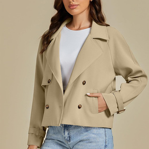 Gabardina recortada de gran tamaño Ropa informal de ajuste relajado - Product Image 5