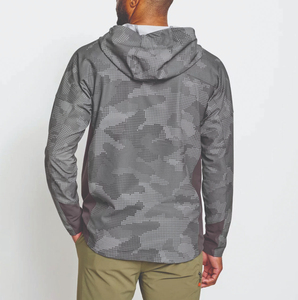 Veste de pêche à la mouche en toile imperméable de haute qualité pour hommes fermeture à glissière à capuche broderie style de rue personnalisable - Product Image 3