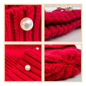 Bonnet personnalisé imprimé du logo jacquard sur tissu tricoté uni pour hommes et femmes - Product Image 4