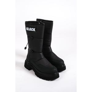 LUCY Botas negras ST para mujer Elástico con cremallera Resistente al agua y al frío Hecho de tela de paracaídas Piel Tacones medios Tacones gruesos - Product Image 4