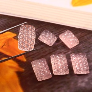 Labrado a mano 18x10 MM Natural Clear Rose Quartz Honeycomb Efectos especiales ópticos-Cambio de color Par a granel de piedras preciosas sueltas - Product Image 1