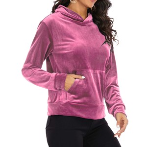 Sweats à capuche en velours décontracté pour femmes de haute qualité manches longues anti-rides respirant à la mode pour le prix d'hiver - Product Image 5